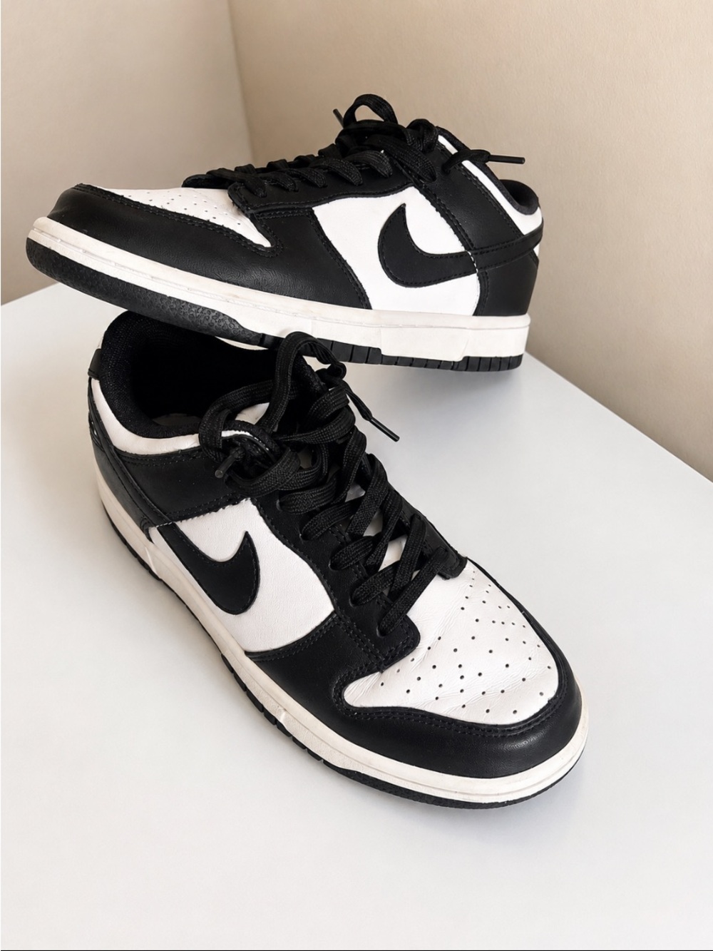 Nike Black and White Low-Top Sneakers with Classic Swoosh